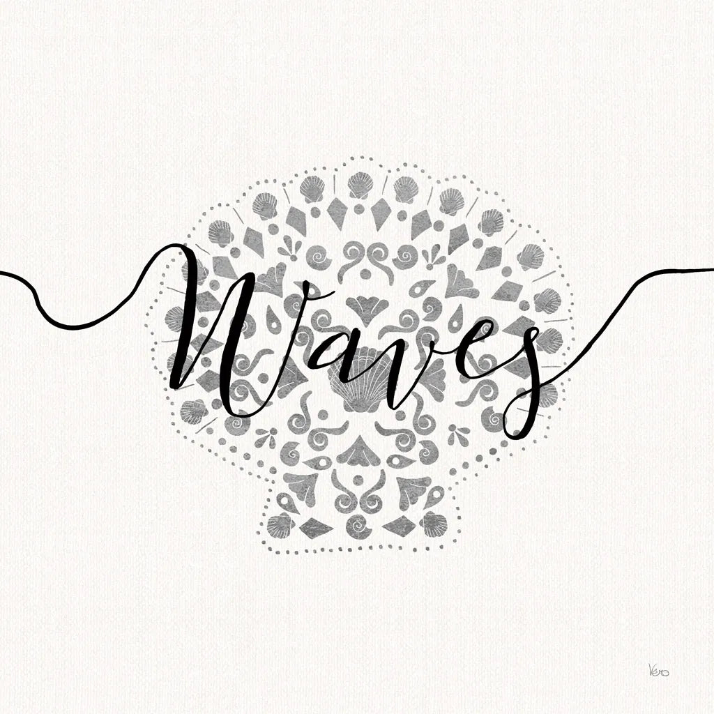 Sea Charms III Silver by Veronique Charron. SKU 63495a. Archival Giclee Fine art print for wall decor.