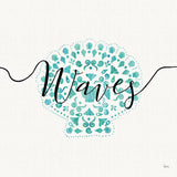 Sea Charms III Teal by Veronique Charron. SKU 32002a. Archival Giclee Fine art print for wall decor.