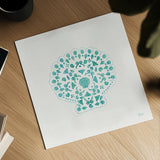 Sea Charms III Teal no Words by Veronique Charron. Shown as a detailed flat fine art print, highlighting archival giclee quality. Available as an archival giclee rolled canvas, fine art paper, or poster print. SKU 33002a.