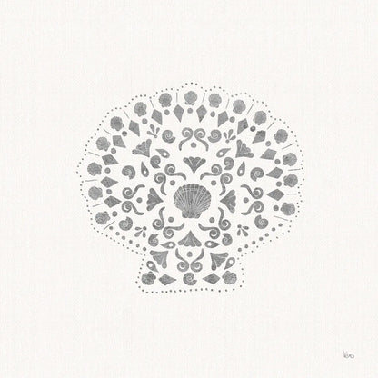 Sea Charms III no Words Silver by Veronique Charron. SKU 63491a. Archival Giclee Fine art print for wall decor.