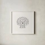 Sea Charms III no Words Silver by Veronique Charron. Shown in a crisp white glass frame for a clean and minimalist style. Available as an archival giclee rolled canvas, fine art paper, or poster print. SKU 63491a.