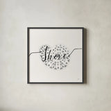 Sea Charms IV Silver by Veronique Charron. Shown in a sleek black glass frame for a contemporary gallery look. Available as an archival giclee rolled canvas, fine art paper, or poster print. SKU 63496a.