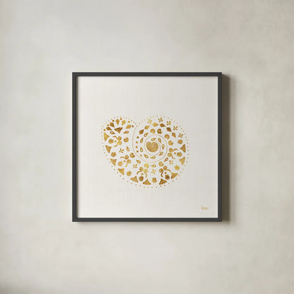 Sea Charms IV no Words by Veronique Charron. Shown in a sleek black glass frame for a contemporary gallery look. Available as an archival giclee rolled canvas, fine art paper, or poster print. SKU 32999a.