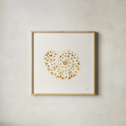 Sea Charms IV no Words by Veronique Charron. Shown in a natural wood glass frame for a timeless modern aesthetic. Available as an archival giclee rolled canvas, fine art paper, or poster print. SKU 32999a.