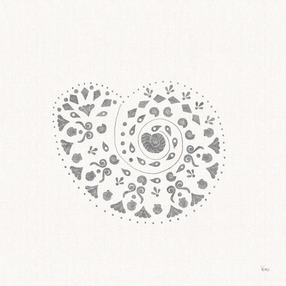 Sea Charms IV no Words Silver by Veronique Charron. SKU 63492a. Archival Giclee Fine art print for wall decor.