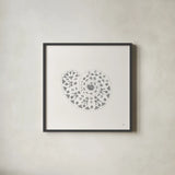 Sea Charms IV no Words Silver by Veronique Charron. Shown in a sleek black glass frame for a contemporary gallery look. Available as an archival giclee rolled canvas, fine art paper, or poster print. SKU 63492a.