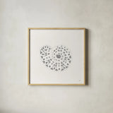 Sea Charms IV no Words Silver by Veronique Charron. Shown in a natural wood glass frame for a timeless modern aesthetic. Available as an archival giclee rolled canvas, fine art paper, or poster print. SKU 63492a.