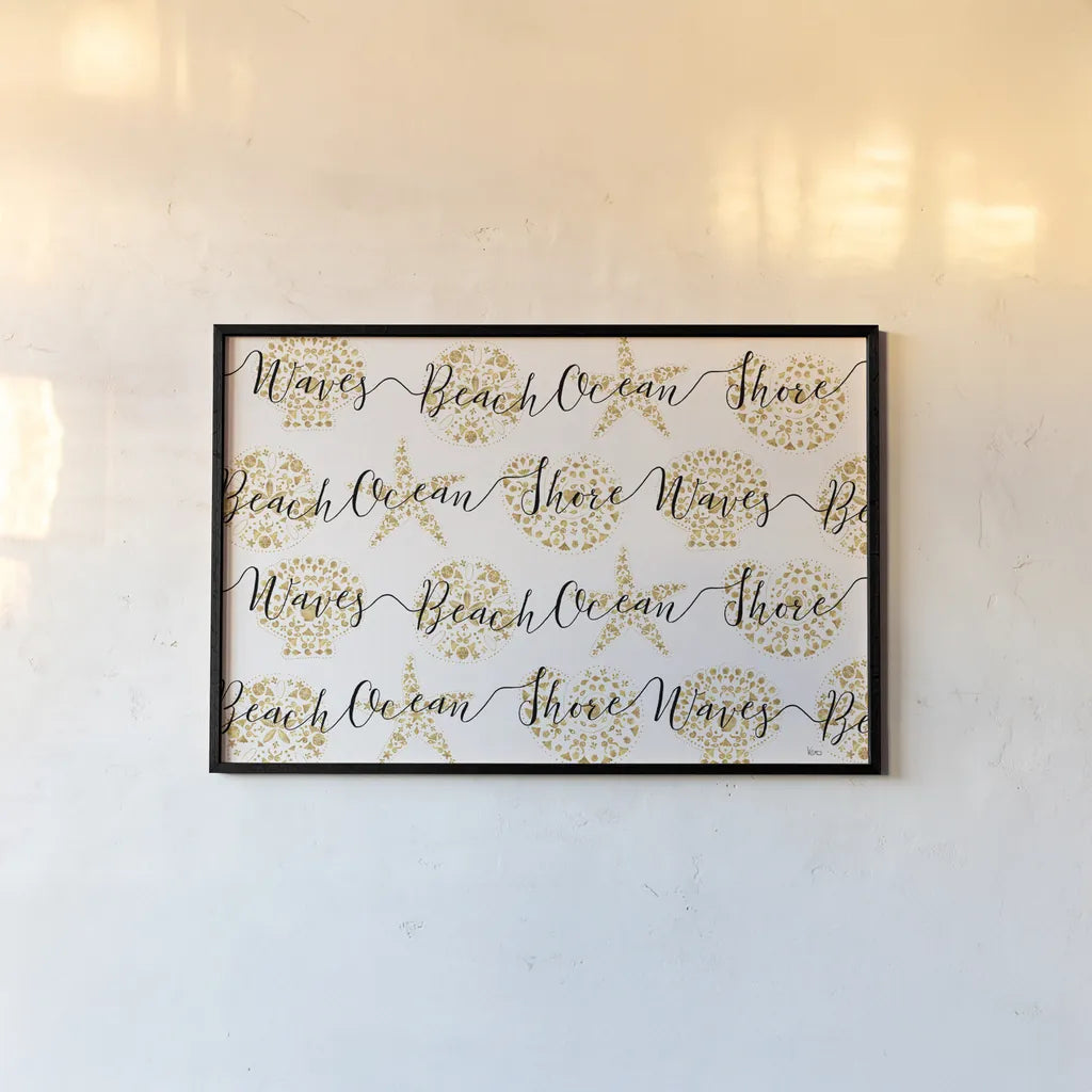 Sea Charms IX by Veronique Charron. shown as a paper print in a black flame. Available as a archival giclee rolled canvas, fine art paper, or poster print. SKU 31998i.