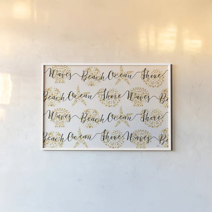 Sea Charms IX by Veronique Charron. shown as a paper print in a white frame. Available as a archival giclee rolled canvas, fine art paper, or poster print. SKU 31998i.