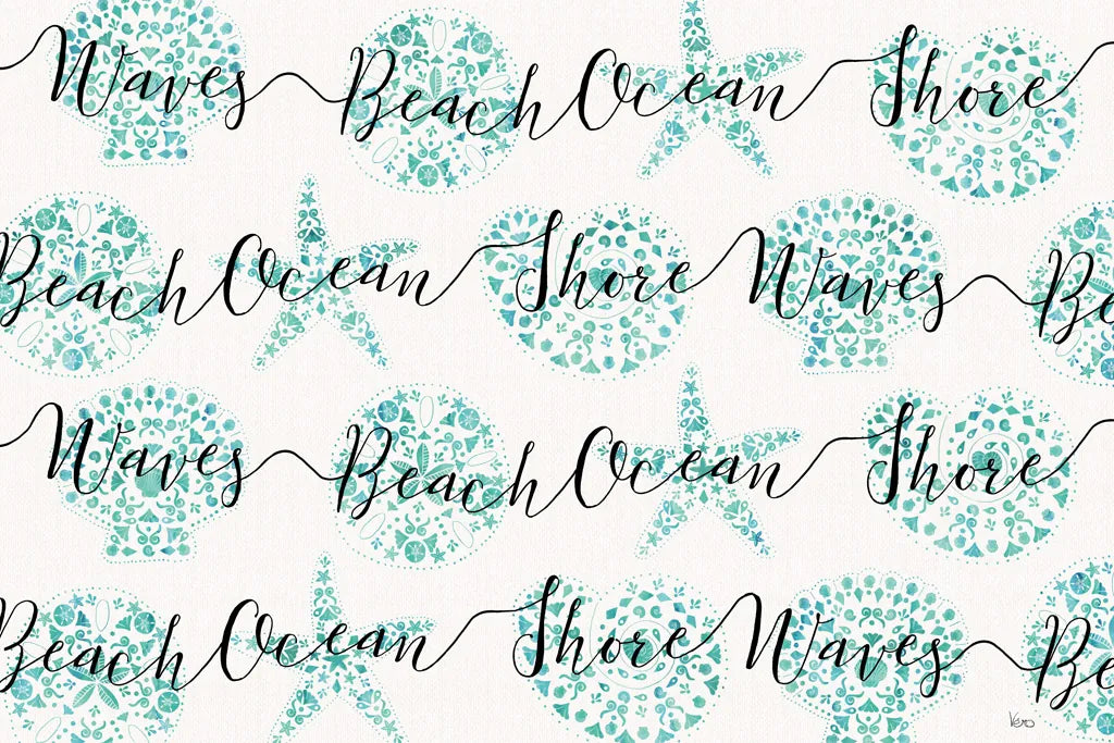 Sea Charms IX Teal by Veronique Charron. SKU 32008i. Archival Giclee Fine art print for wall decor.