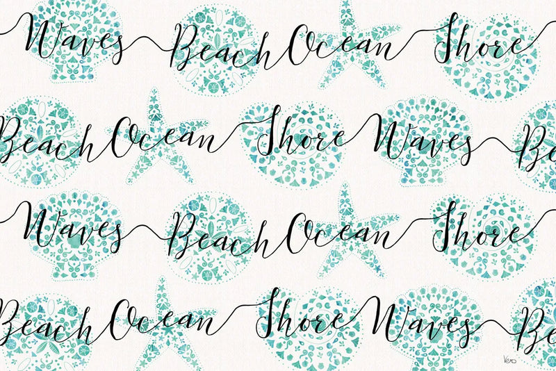 Sea Charms IX Teal by Veronique Charron. SKU 32008i. Archival Giclee Fine art print for wall decor.