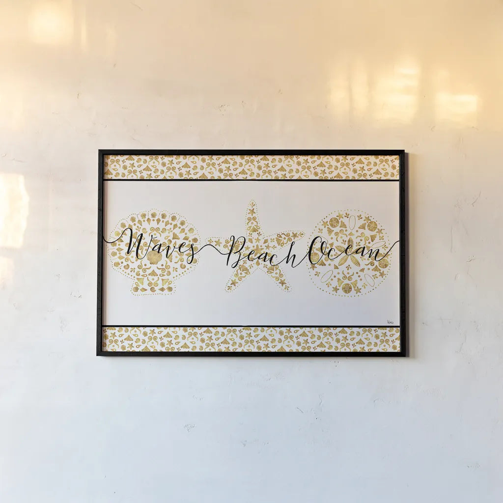 Sea Charms VII by Veronique Charron. shown as a paper print in a black flame. Available as a archival giclee rolled canvas, fine art paper, or poster print. SKU 31996i.