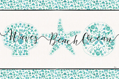 Sea Charms VII Teal by Veronique Charron. SKU 32006i. Archival Giclee Fine art print for wall decor.