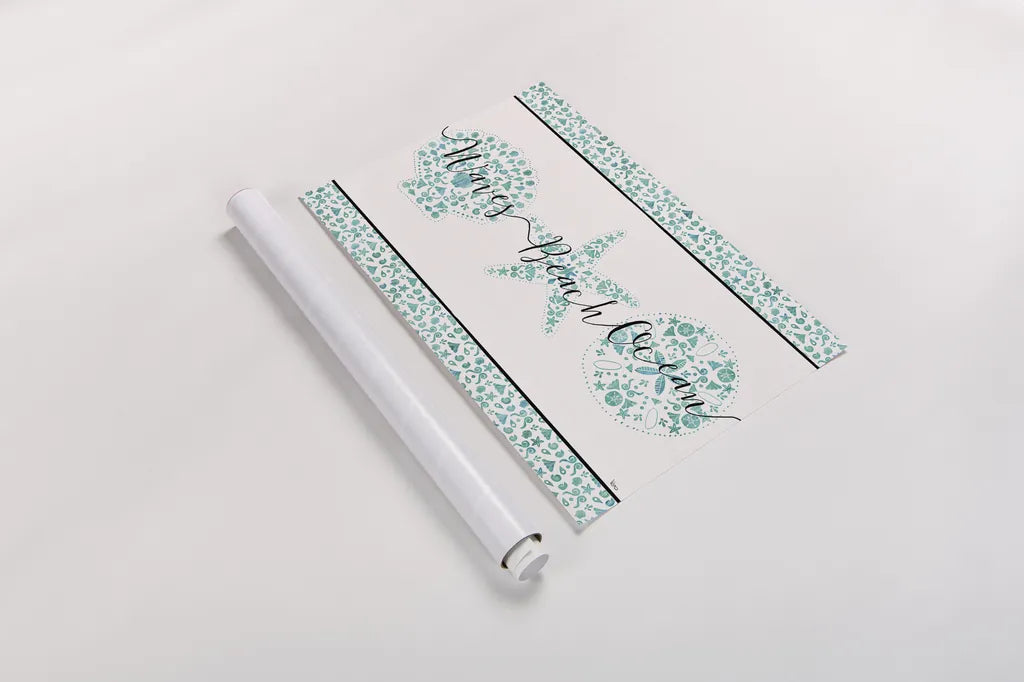 Sea Charms VII Teal by Veronique Charron. shown as a rolled paper print. Available as archival giclee rolled canvas, fine art paper, or poster print. SKU 32006i.