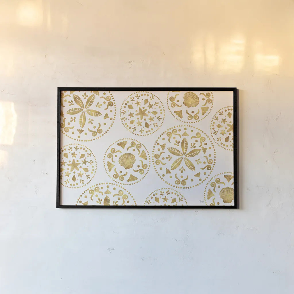 Sea Charms X by Veronique Charron. shown as a paper print in a black flame. Available as a archival giclee rolled canvas, fine art paper, or poster print. SKU 31999i.