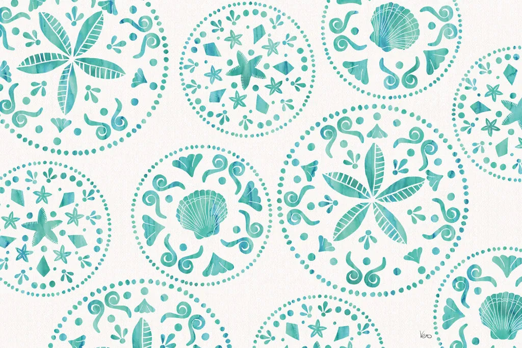 Sea Charms X Teal by Veronique Charron. SKU 32009i. Archival Giclee Fine art print for wall decor.