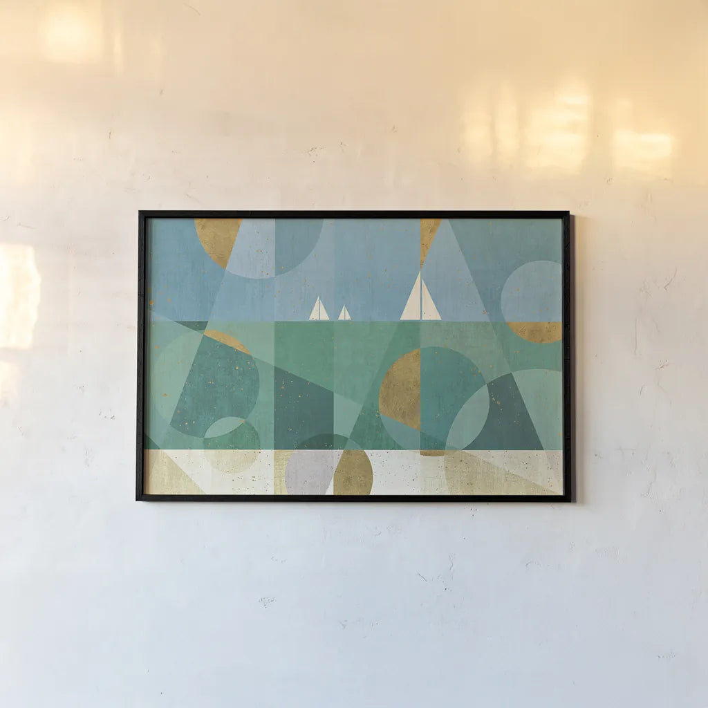 Seascape I by Veronique Charron. shown as a paper print in a black flame. Available as a archival giclee rolled canvas, fine art paper, or poster print. SKU 28735i.