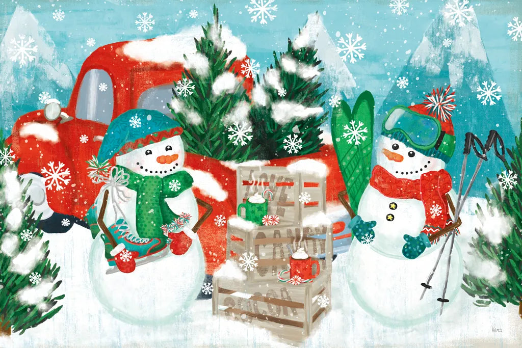 Snowy Fun I by Veronique Charron. SKU 58168i. Archival Giclee Fine art print for wall decor.