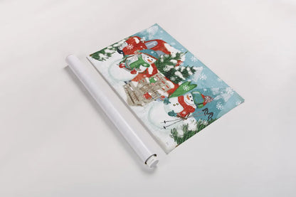 Snowy Fun I by Veronique Charron. shown as a rolled paper print. Available as archival giclee rolled canvas, fine art paper, or poster print. SKU 58168i.