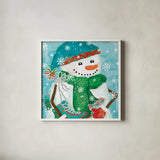 Snowy Fun IV by Veronique Charron. Shown in a crisp white glass frame for a clean and minimalist style. Available as an archival giclee rolled canvas, fine art paper, or poster print. SKU 58171a.