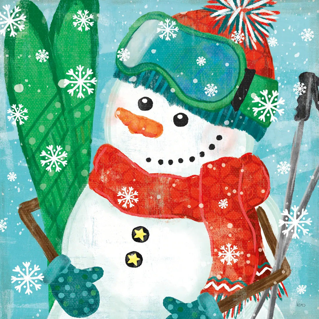 Snowy Fun V by Veronique Charron. SKU 58172a. Archival Giclee Fine art print for wall decor.