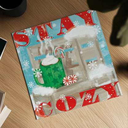 Snowy Fun VI by Veronique Charron. Shown as a detailed flat fine art print, highlighting archival giclee quality. Available as an archival giclee rolled canvas, fine art paper, or poster print. SKU 58173a.