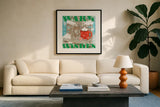 Snowy Fun VII by Veronique Charron. Displayed in a glass frame with matte in a clean modern living room. Available as an archival giclee rolled canvas, fine art paper, or poster print. SKU 58174a.