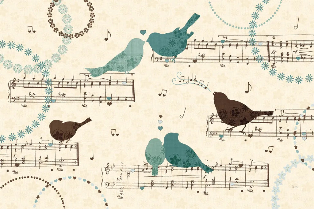 Song Birds IV by Veronique Charron. SKU 20298i. Archival Giclee Fine art print for wall decor.