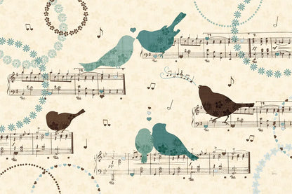 Song Birds IV by Veronique Charron. SKU 20298i. Archival Giclee Fine art print for wall decor.