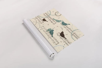 Song Birds IV by Veronique Charron. shown as a rolled paper print. Available as archival giclee rolled canvas, fine art paper, or poster print. SKU 20298i.