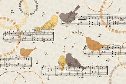 Song Birds IV Yellow by Veronique Charron. SKU 88752i. Archival Giclee Fine art print for wall decor.