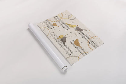 Song Birds IV Yellow by Veronique Charron. shown as a rolled paper print. Available as archival giclee rolled canvas, fine art paper, or poster print. SKU 88752i.