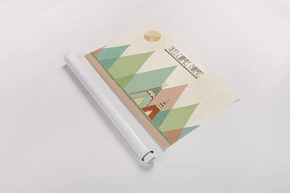 Southwest Geo I by Veronique Charron. shown as a rolled paper print. Available as archival giclee rolled canvas, fine art paper, or poster print. SKU 33004i.