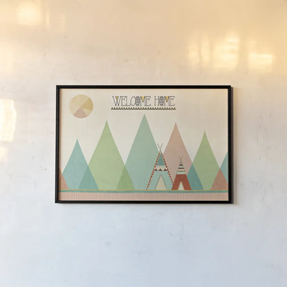 Southwest Geo I by Veronique Charron. shown as a paper print in a black flame. Available as a archival giclee rolled canvas, fine art paper, or poster print. SKU 33004i.