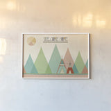 Southwest Geo I by Veronique Charron. shown as a paper print in a white frame. Available as a archival giclee rolled canvas, fine art paper, or poster print. SKU 33004i.