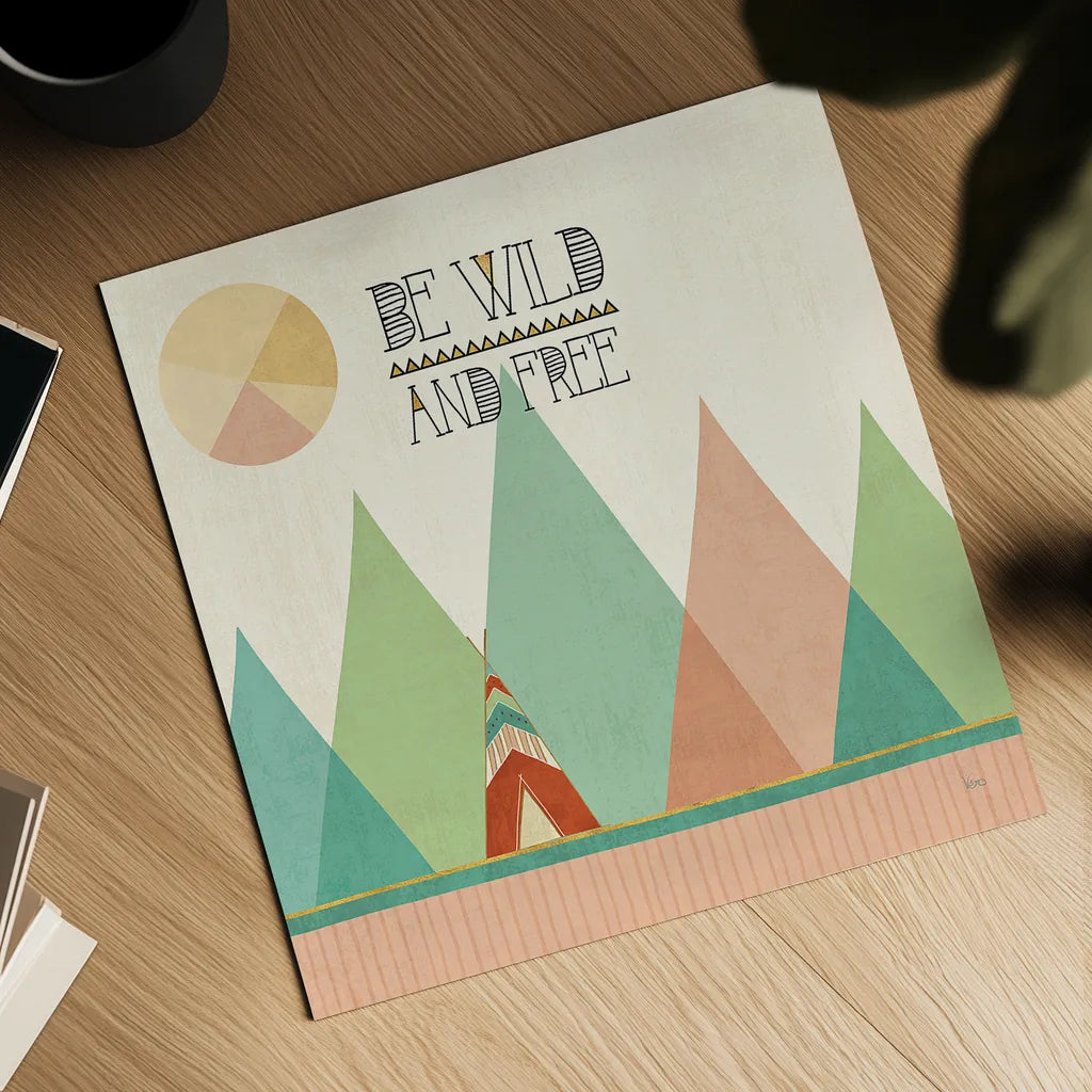 Southwest Geo II by Veronique Charron. Shown as a detailed flat fine art print, highlighting archival giclee quality. Available as an archival giclee rolled canvas, fine art paper, or poster print. SKU 33005a.