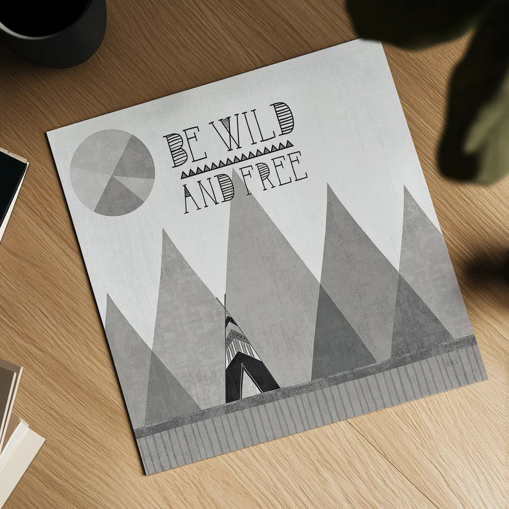 Southwest Geo II BW by Veronique Charron. Shown as a detailed flat fine art print, highlighting archival giclee quality. Available as an archival giclee rolled canvas, fine art paper, or poster print. SKU 34540a.