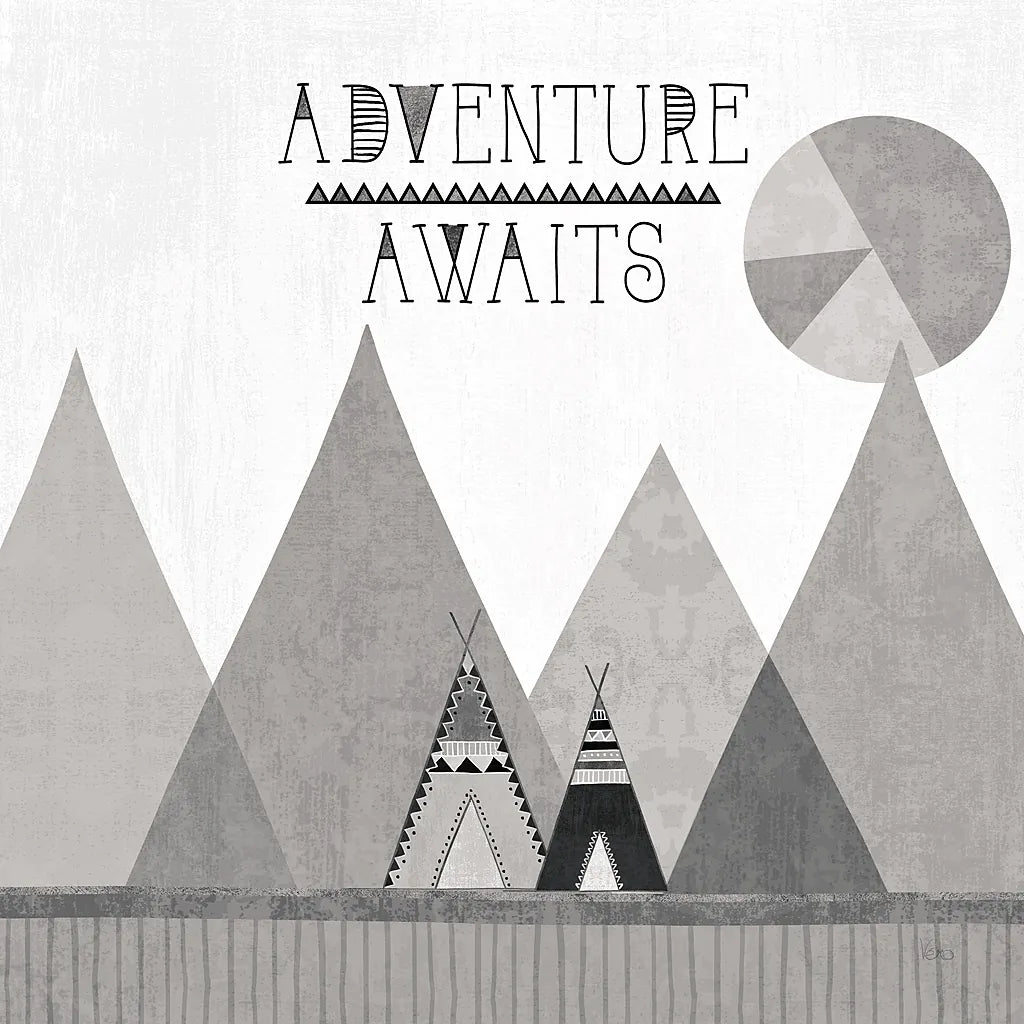 Southwest Geo III BW by Veronique Charron. SKU 34541a. Archival Giclee Fine art print for wall decor.