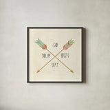Southwest Geo V by Veronique Charron. Shown in a sleek black glass frame for a contemporary gallery look. Available as an archival giclee rolled canvas, fine art paper, or poster print. SKU 33008a.