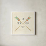 Southwest Geo V by Veronique Charron. Shown in a crisp white glass frame for a clean and minimalist style. Available as an archival giclee rolled canvas, fine art paper, or poster print. SKU 33008a.