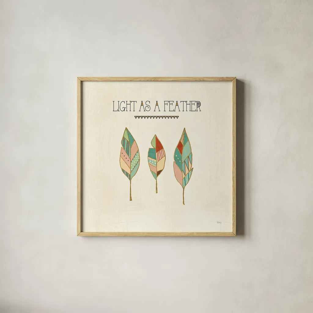 Southwest Geo VII by Veronique Charron. Shown in a natural wood glass frame for a timeless modern aesthetic. Available as an archival giclee rolled canvas, fine art paper, or poster print. SKU 33010a.