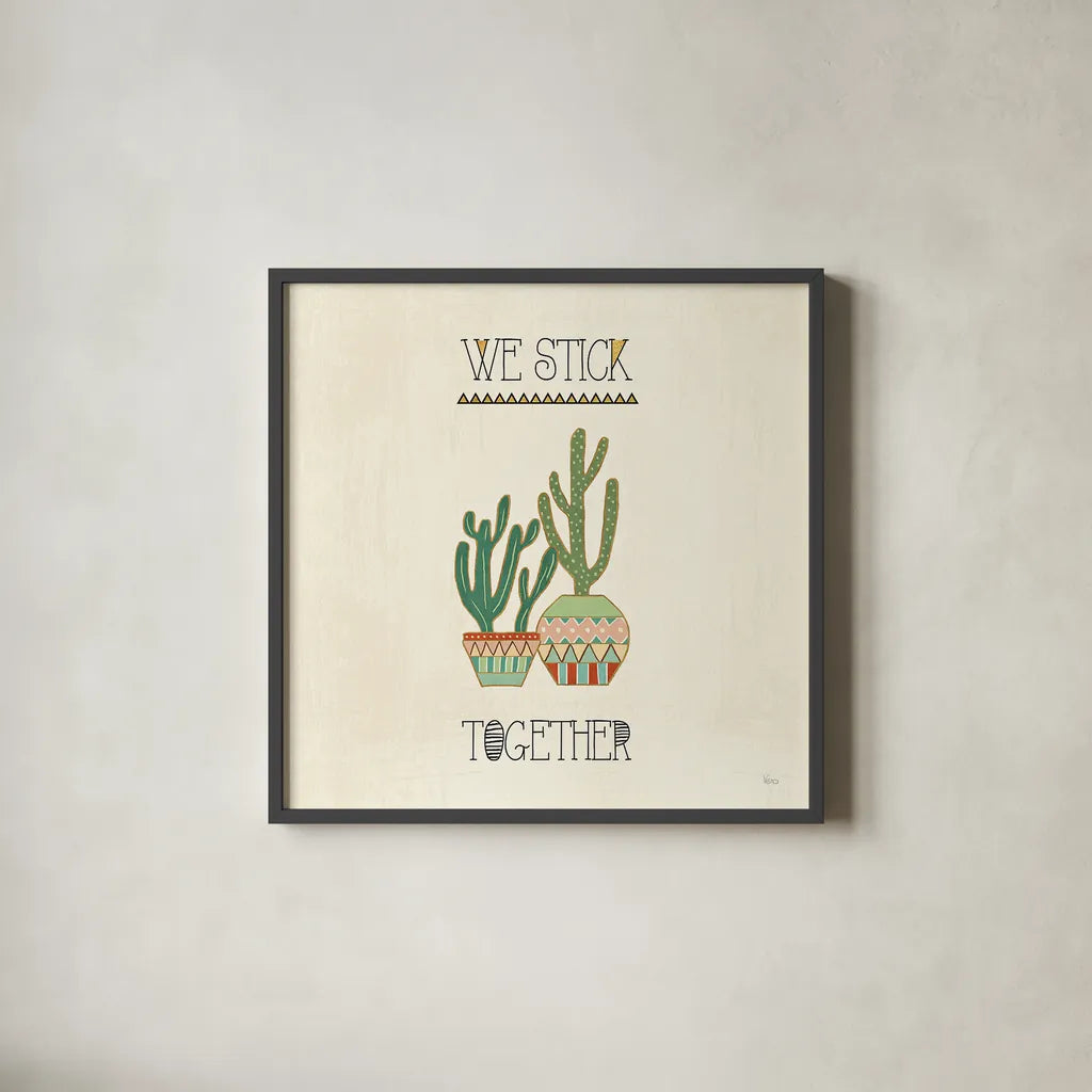 Southwest Geo VIII by Veronique Charron. Shown in a sleek black glass frame for a contemporary gallery look. Available as an archival giclee rolled canvas, fine art paper, or poster print. SKU 33011a.