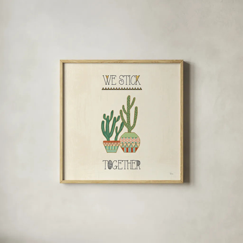 Southwest Geo VIII by Veronique Charron. Shown in a natural wood glass frame for a timeless modern aesthetic. Available as an archival giclee rolled canvas, fine art paper, or poster print. SKU 33011a.