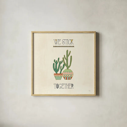 Southwest Geo VIII by Veronique Charron. Shown in a natural wood glass frame for a timeless modern aesthetic. Available as an archival giclee rolled canvas, fine art paper, or poster print. SKU 33011a.