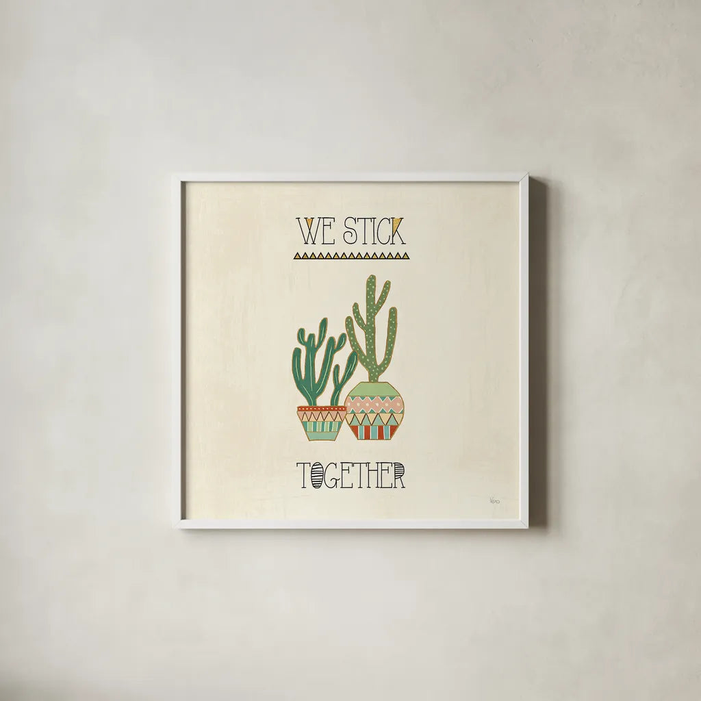 Southwest Geo VIII by Veronique Charron. Shown in a crisp white glass frame for a clean and minimalist style. Available as an archival giclee rolled canvas, fine art paper, or poster print. SKU 33011a.