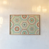 Southwest Geo XI by Veronique Charron. shown as a paper print in a natural frame. Available as a archival giclee rolled canvas, fine art paper, or poster print. SKU 33014i.