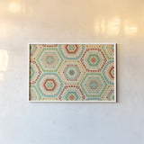 Southwest Geo XI by Veronique Charron. shown as a paper print in a white frame. Available as a archival giclee rolled canvas, fine art paper, or poster print. SKU 33014i.