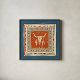 Southwest at Heart Tile I by Veronique Charron. Shown in a sleek black glass frame for a contemporary gallery look. Available as an archival giclee rolled canvas, fine art paper, or poster print. SKU 20006a.