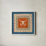 Southwest at Heart Tile I by Veronique Charron. Shown in a crisp white glass frame for a clean and minimalist style. Available as an archival giclee rolled canvas, fine art paper, or poster print. SKU 20006a.