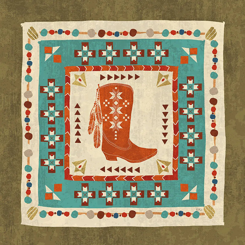 Southwest at Heart Tile III by Veronique Charron. SKU 20008a. Archival Giclee Fine art print for wall decor.